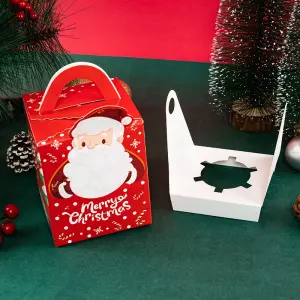 1Pcs 1Cavity Cupcake Box Santa Cupcake Box For Mousse,Pudding,Pastry