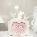 1 pcs lace pearl Love heart topper