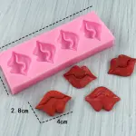 4 cavity lips silicone mould