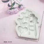 teddy with heart ladder silicone mould