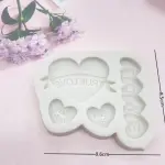 Large heart with love hearts theme silicone mould
