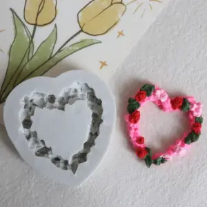 Heart floral silicone mould