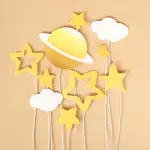10 pcs Universe stars clouds cake topper set