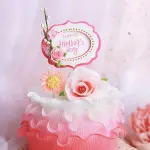 Happy mothers day with flower wreath cake topper