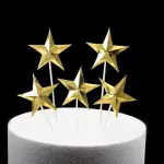 10 pcs silver and golden Star Cake Topper