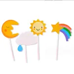 4 piece Rainbow Cake Topper