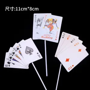 3 pcs set casino cards,Diwali party cake topper