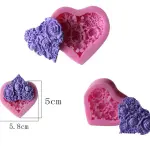 Rose heart shape silicone fondant mould