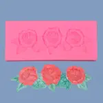 Silicone Budding Roses & Leaves flower Mould