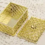 1 pcs Biodegradable Simple polymer Candy Boxes Plastic Wedding Favor Boxes Candy Jars Candy Storage Boxes Gift Boxes for Wedding Baby Shower Christmas Birthday Party,Gold Supplier