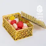 1 pcs Biodegradable Simple polymer Candy Boxes Plastic Wedding Favor Boxes Candy Jars Candy Storage Boxes Gift Boxes for Wedding Baby Shower Christmas Birthday Party,Gold Supplier