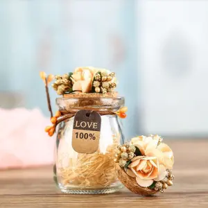 6 pcs set Floral Glass Jars 100ml/3.4oz for candles/wedding flavors/candy/gifting/chocolate