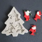 3 cavity santa silicone mould