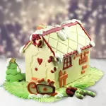 2 pcs Different Christmas Houses Silicone Cake Mold for chocolate and cookie