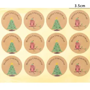 1 sheet with 12 sticker Christmas theme sticker sheet
