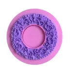 Floral round frame silicone mould