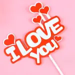 1 pcs 1 love you cake topper