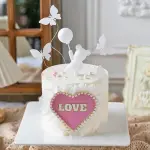 1 pcs lace pearl Love heart topper