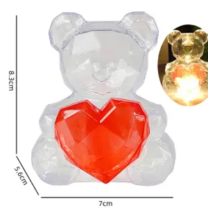 1 pcs led teddy cake toy topper
