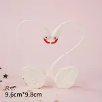 1 pcs white love swan cake toy topper