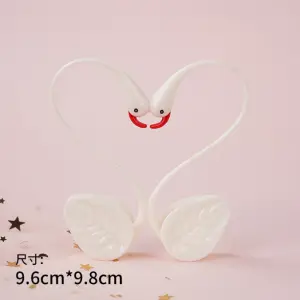 1 pcs white love swan cake toy topper