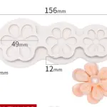 3 cavity Flower silicone mould