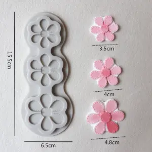 3 cavity Flower silicone mould