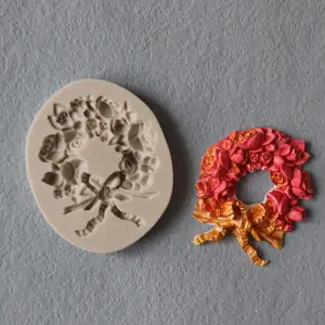 Flower wreath silicone mould