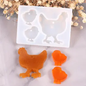 3 Cavity Hen silicone mould