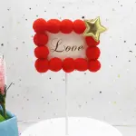 1 pcs Love with balls border cake topper