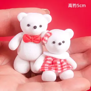 1 pcs couple teddy cake toy topper