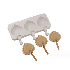3 cavity heart popsicle mould
