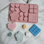 3D Silicone Waffle Chocolate Mould - Heart Flower Square Candy Mould