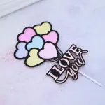 2 pcs I love you and Couple topper set