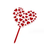 1 pcs red and white heart cake topper