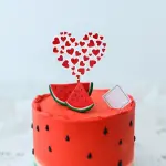 1 pcs red and white heart cake topper