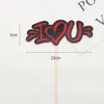 1 pcs I love you cake topper