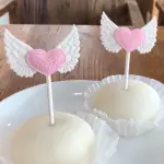 4 pcs heart with wings topper set