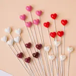 5 pcs resin heart Valentine Day cake topper