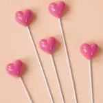 5 pcs resin heart Valentine Day cake topper