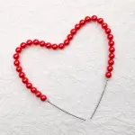 1 pcs pearl heart shaped cake topper