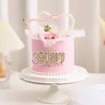 1 pcs pearl heart shaped cake topper