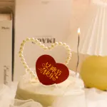 1 pcs pearl heart shaped cake topper