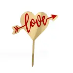 1 pcs double acrylic heart love cake topper