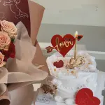 1 pcs double acrylic heart love cake topper