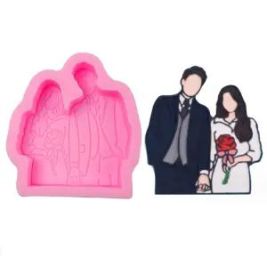 Couple chocolate fondant silicone mould
