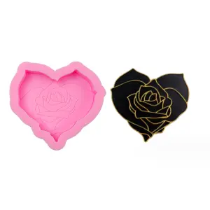 Rose shaped heart silicone mould