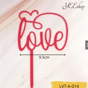 1 pcs red love cake topper