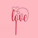 1 pcs red love cake topper