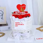 1 pcs I love you red heart with couple cake topper